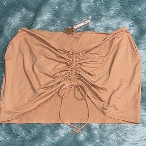 Skims Swim Ruched Mini Skirt Ochre